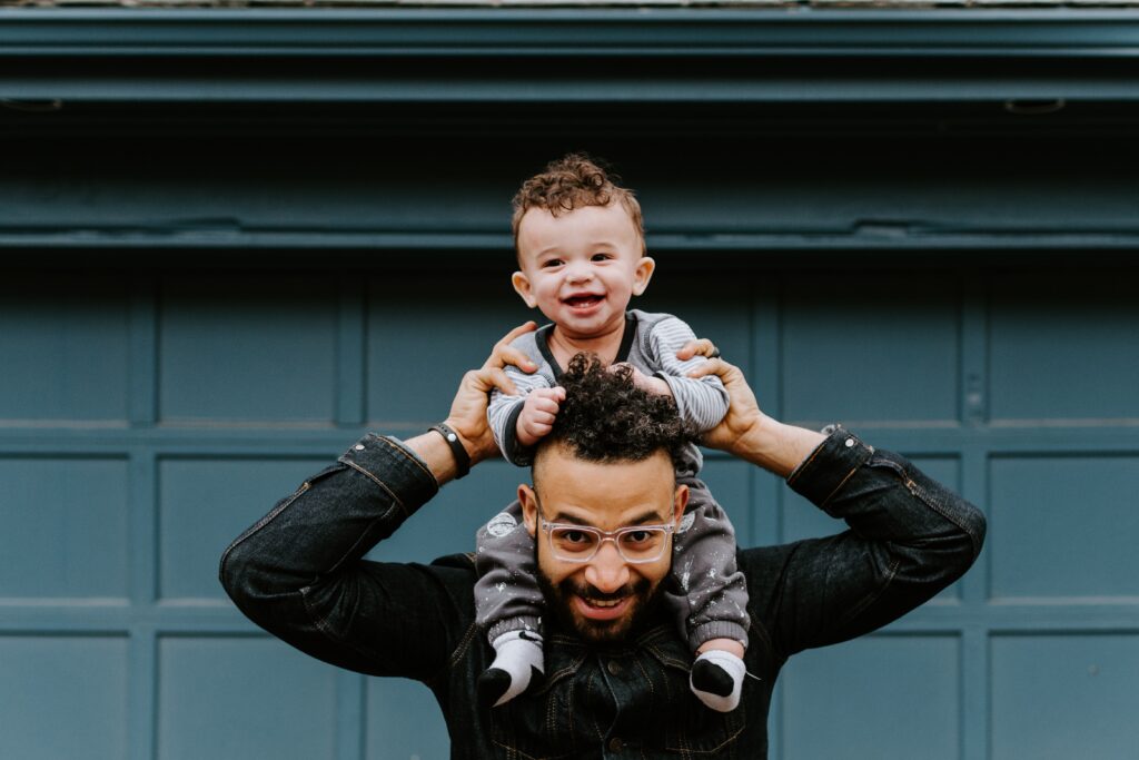 Happy man with his son